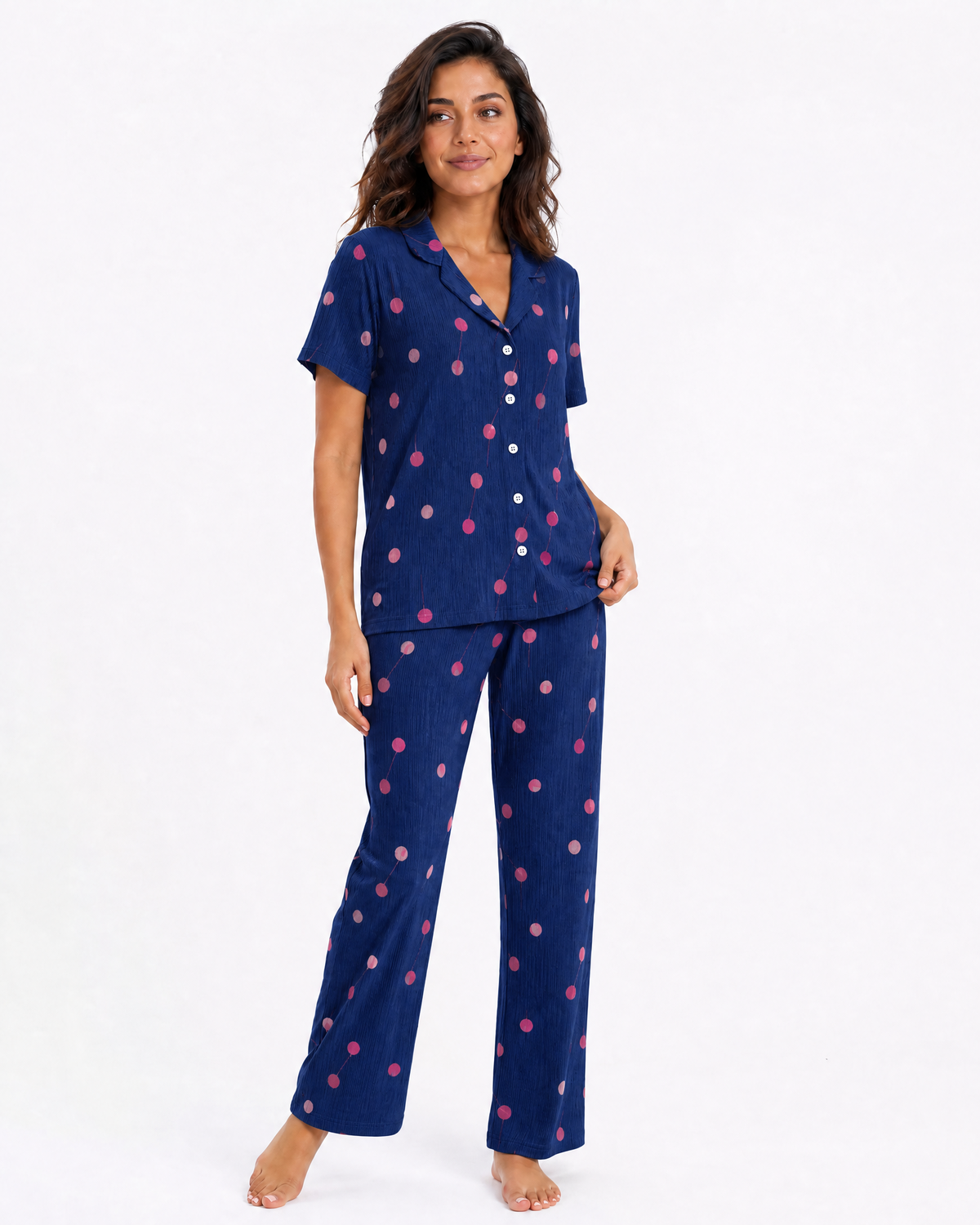 Navy Cherries PJ