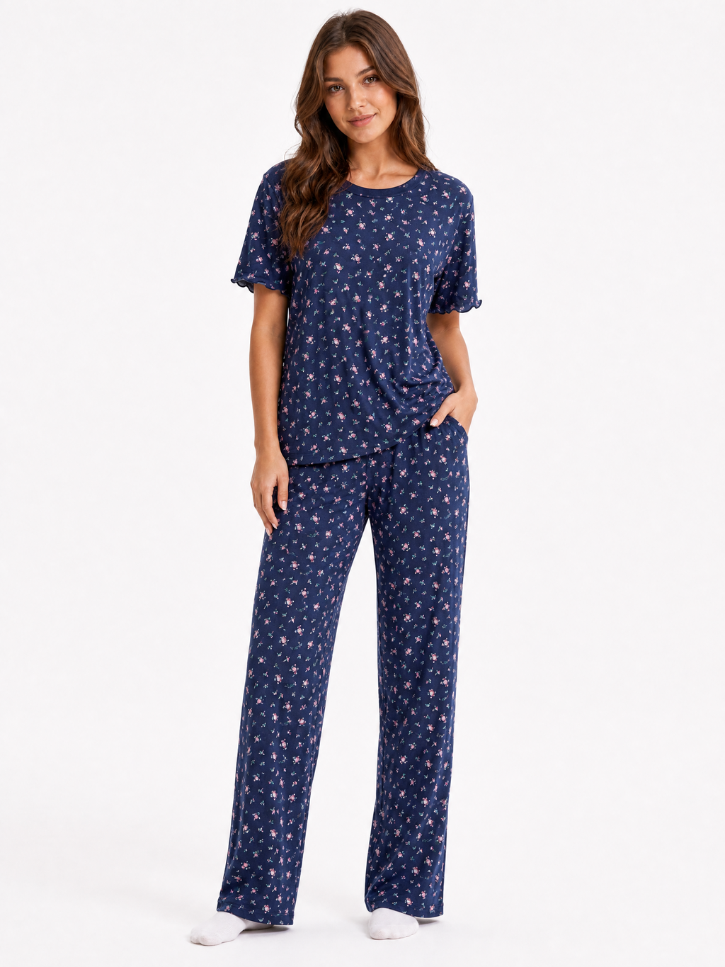 Sweet floral navy set