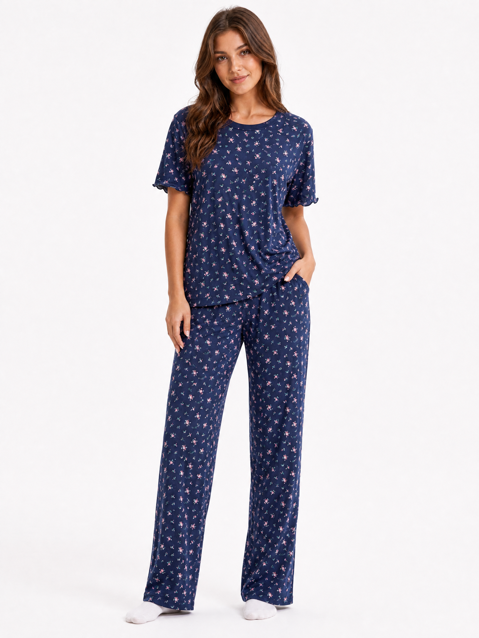 Sweet floral navy set
