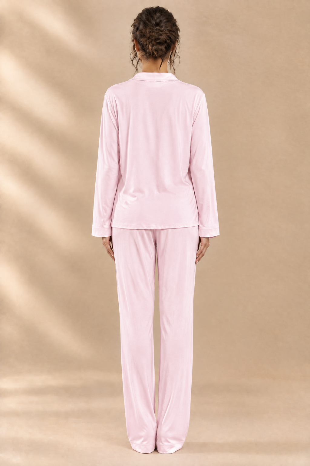 Long Sleeve Pink Collar Pj